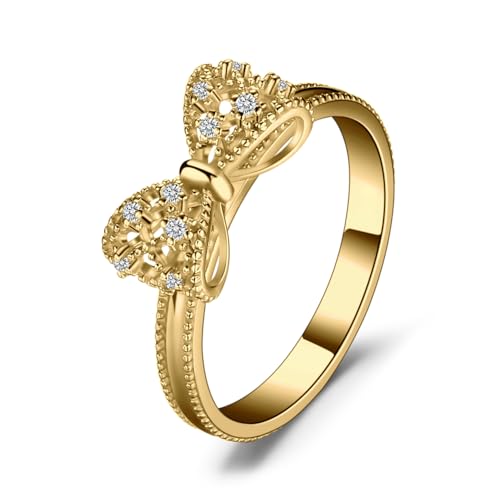Image of JewelryPalace 14k White Yellow Rose Gold Plated 925 Sterling Silver Rings for Women, Cubic Zirconia Promise Rings for Her, Stackable Wedding Bands Rings for Women Infinity Forever Love Knot Ring