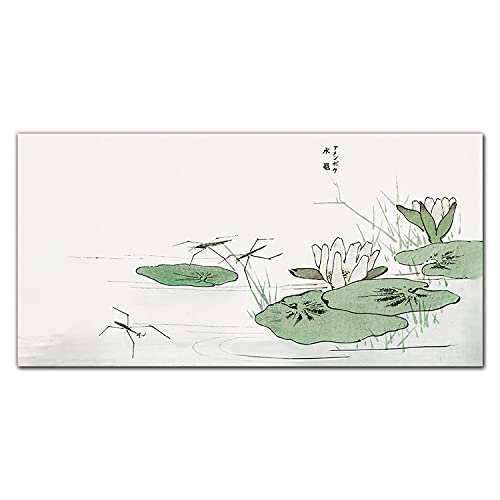 Tableau en verre 100x50cm Feuilles du Lac Insada en verre trempé Coloray