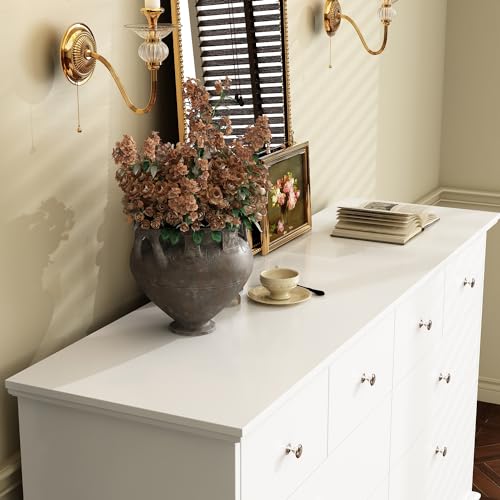 White-Dresser-10-Drawer-Dresser-Wood-Bedroom-Dresser-Chest-of-Drawers-for-Nursery-Storage-Drawer-Organizer-with-Easy-Pull-Handle-for-Living-Room-Closet-Hallway White Dresser 10 Drawer Dresser Wood Bedroom Dresser Chest of Drawers for Nursery Storage Drawer Organizer with Easy Pull Handle for Living Room Closet Hallway