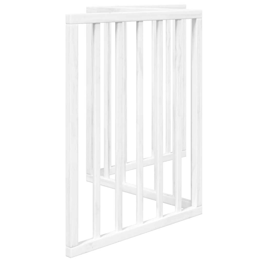 3-TLG. faltbares Hundetor aus Pappelholz, weiß 150 cm, Haustiergitter ohne Bohren montierbar, platzsparend zusammenfaltbar für Wohnzimmer, Küche und Treppe