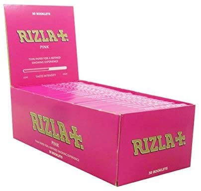 2 x różowy zwykły papier do rolowania - pełne pudełko z 50 broszurami, oficjalny magazyn w Wielkiej Brytanii