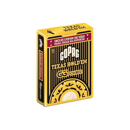 Copag, Baralho Texas Hold'em GG Poker Preto – Plástico, 55 Cartas + Cupom de US$10 para GGPoker