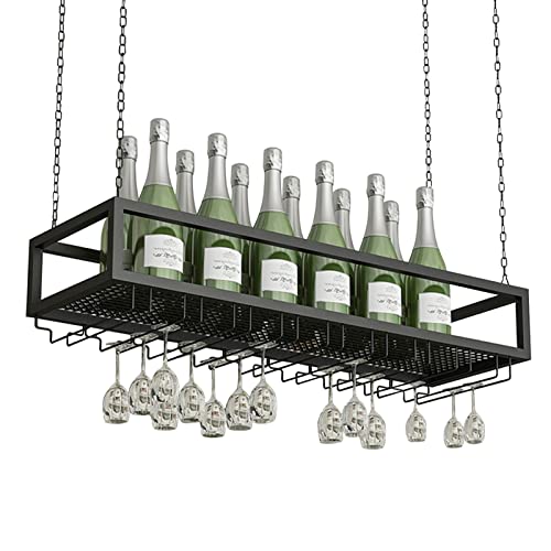 Étagère de rangement murale pour bouteilles de vin avec support verres 120cm - 2