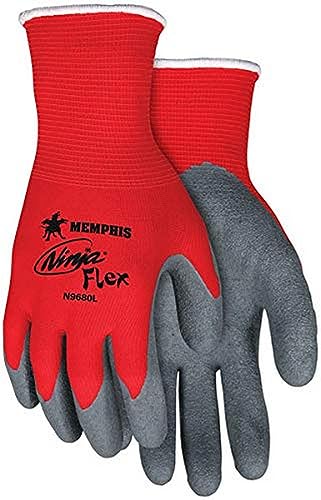 MCR Safety N9680M Ninja Flex Glove, Medium, Red/Gray (Pack of 12)