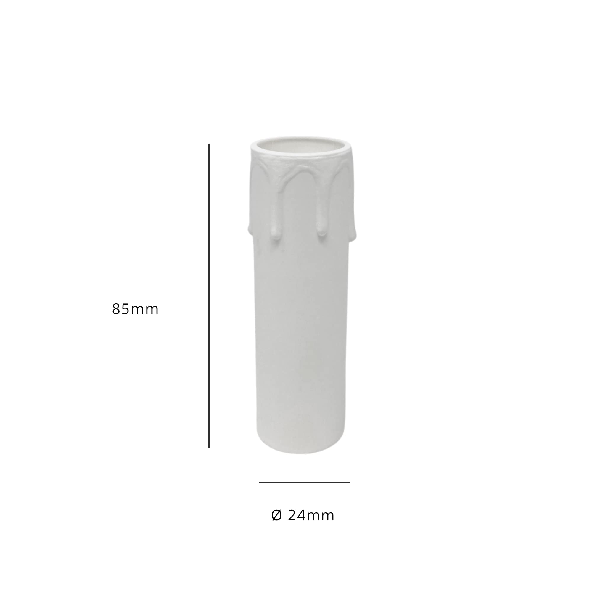 Pack 3 portalámparas casquillo E14 Blanco para soporte de vela | Soporte Portavelas Gotas Decorativo | Ideal para decorar Lámparas araña chandelier | Fabricación Italiana