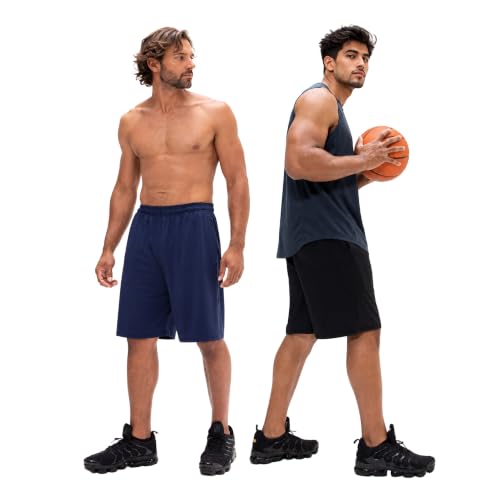 Image of DEVOPS Men's 2-Pack Loose-Fit 10 inch Workout Gym Shorts with Pockets