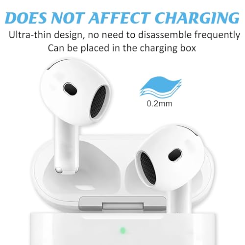 3 Pairs Ear Tips Covers for AirPods 4 Anti-Slip Fit in Charging Case Replacement Sport Ear Tips Anti Slip Silicone Anti Scratches Accessories Compatible with Apple AirPods 4th Generation(White) - Image 3