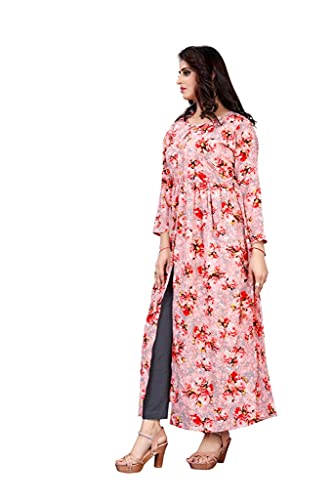 Image of H.E HAMZA ENTERPRISER Printed Crepe Material Brown Western Dress For Women