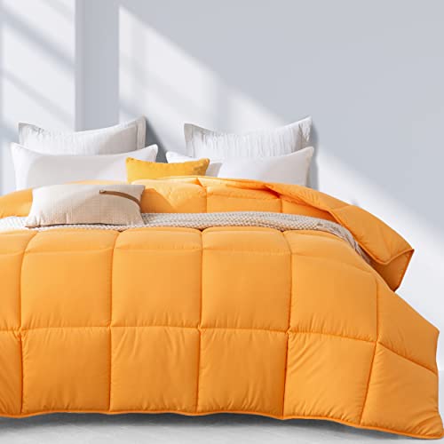 Johalaide California King Down Alternative Comforter, Polyester Fill All Season Bedding Comforter Quilt Duvet Insert, Ultra-Soft Brushed Microfiber Fabric Machine Washable(Carrot,108x98Inches)