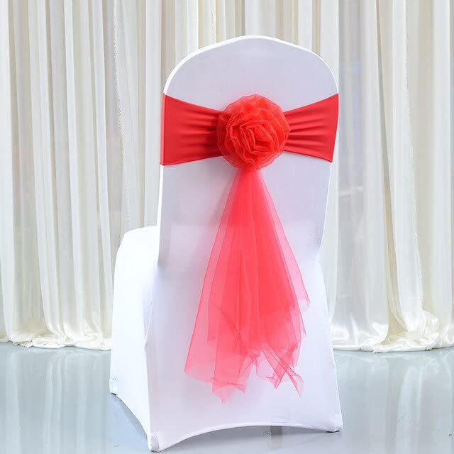 10/50 Stück Organza Stuhl Schärpen Elastische Stuhl Rückenlehne Blume Fliege Hochzeit Stuhl Knoten für Hochzeit Party Dekoration