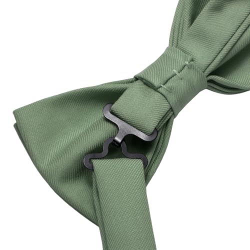 Image of Hi-Tie Bow Ties for Men Pre-Tied Pocket Square with Cufflinks Mens Bowtie Sets for Wedding Formal Party