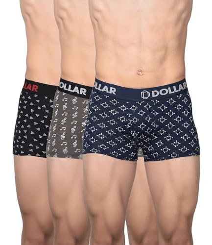 Image of Dollar Bigboss Men's Assorted Pack of 3 Cotton Trunk (Colour & Print May Vary)