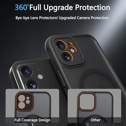 Image of for iPhone 12 Case [Compatible with Magsafe] Translucent Matte Phone Cover, [10 FT Military Grade Drop Protection] Slim Durable Shockproof Protective Bumper (Black Magnetic, iPhone 12)