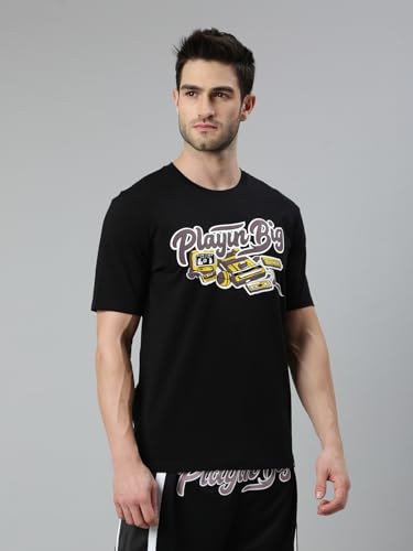 Image of XTEP PlayinBig Basketball Series, Basketball T-Shirts, Topwear, 100% Polyester, Basketball Inspired Style, Loose Fit, Basketbal Chest Print T-Shirt for Men (Multi Color Options)