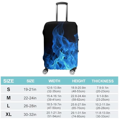 Blue Flame Luggage Cover, Washable Elastic Suitcase Cover Protector Fit 18-32 Inch Luggage2