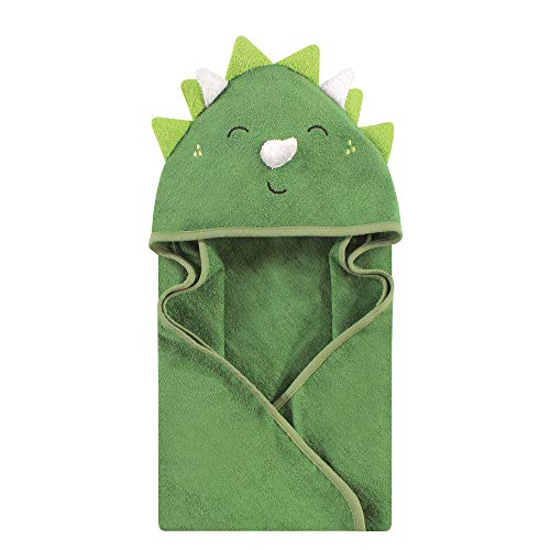 Image of Hudson Baby Unisex Baby Cotton Animal Face Hooded Towel, Dinosaur, One Size