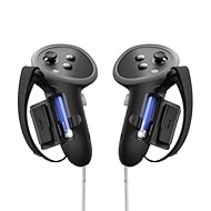 Agarre y Protección Seguros: La correa para los nudillos mantiene seguros los controladores Quest 3S/3; la funda de silicona protege contra rasguños e impactos Mayor Comodidad y Agarre: La textura antideslizante reduce la incomodidad del sudor; ideal...