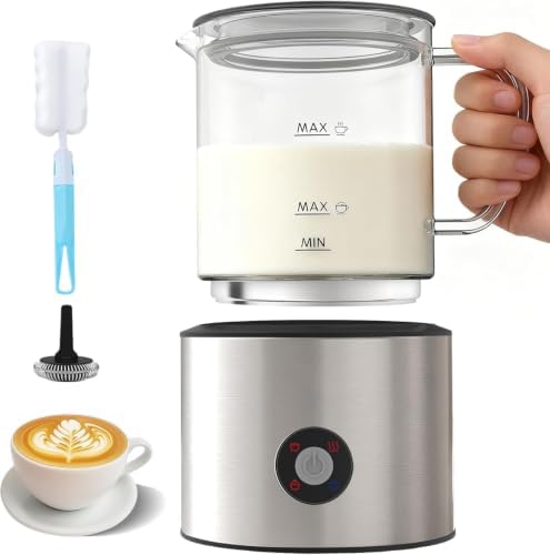 2026 Upgraded 4-in-1 Electric Milk Frother and Steamer, 16.9 oz G...