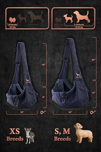 Sling pour petits chiens Noah & Paw, idéal pour balades en sergé doublé - 5