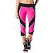 Zumba Dance Compression de Fitness Pantalon de Sport Femmes Faire des Exercices Sport Elastiques Imprimé Capri Legging, Pink Dark, XS