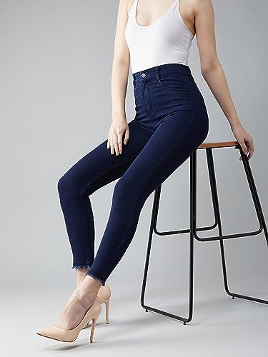 Image of Dolce Crudo Women's Skinny Fit High Rise Cropped Length Stretchable Denim Jeans