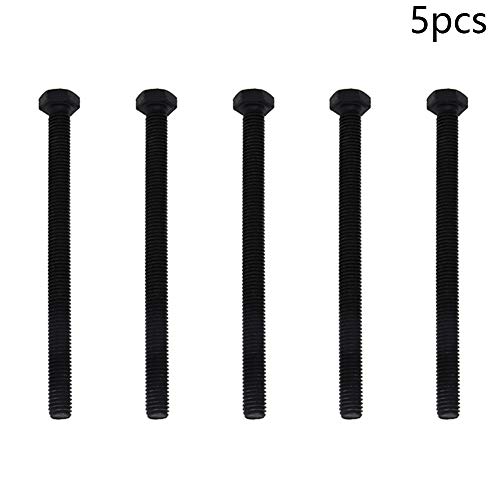 Image of Carbon Steel Hex Screw Bolts Hex Drive Fastener Rustproof Fully Threaded Metric Cap Bolts Black M8x110mm 5Pcs