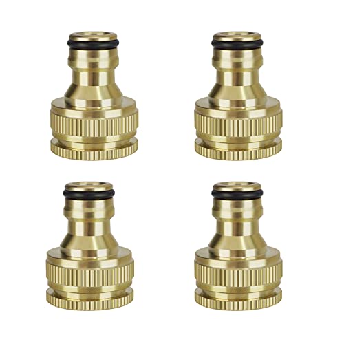 iBamso 4 Pack Garden Hose Connector, Brass Garden Hose Tap Connector