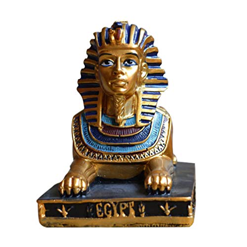 SEWACC Resin Egyptian Sphinx Ornament for Home Office Decor Vintage Desktop Sculpture Creative Festival Decoration for Weddings Birthdays Christmas
