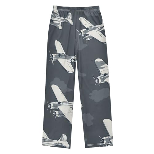 ZZXXB Airplanes Boys Long Pants Soft Trousers Elastic Waist Kids Lounge Bottoms with Pockets S-XL2