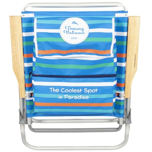 Image of Tommy Bahama 4-Position Extended seat Height Easy in-Easy Out Folding Backpack Beach Chair