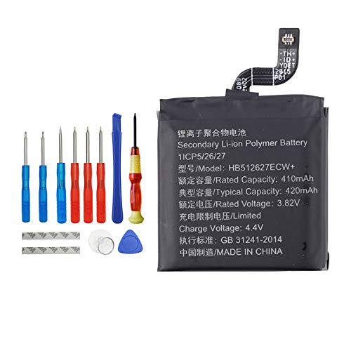 Vvsialeek HB512627ECW+ Replacement Battery Compatible with Huawei Watch 2 / Watch 2 Pro/GT1 FTN-B19 46MM with Toolkit