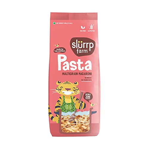 Image of Slurrp Farm No Maida Macaroni Pasta | Gluten Free & Multigrain | Healthy Pasta made with Brown Rice and Corn | 400g