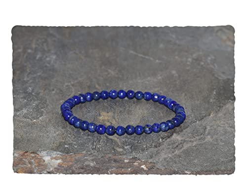 Pulsera de Lapislázuli de 4.5 mm de grado AAA Joyería del Chakra de la Garganta Pulsera Unisex de...