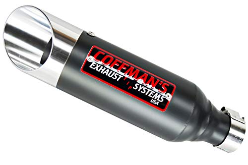 Coffman's Shorty Slip On Exhaust Muffler For Kawasaki Ninja 250 (2008-2012) Sportbike With Black Tip #TOP7