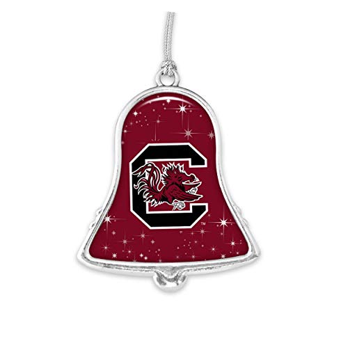 South Carolina Gamecocks USC Silver Bell Silver Metal Christmas Ornament Gift Decoration