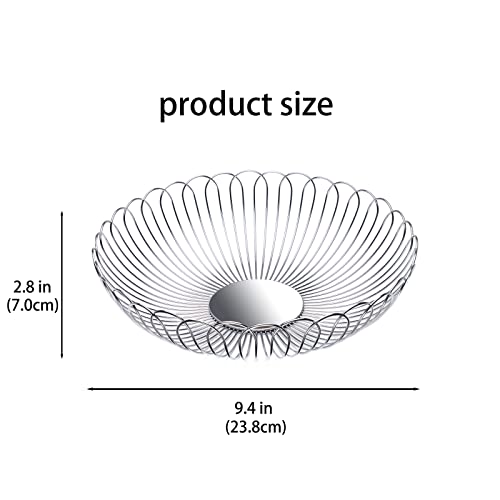 Lanejoy Fruit Basket 100% Stainless Steel Fruit Bowl Storage Basket Wire Bowl For Kitchen With Bread Vegetables Small 9.4 * 2.8In #TOP6