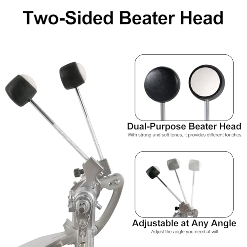 Pedal doble para bombo RANMING con banqueta miniatura 4