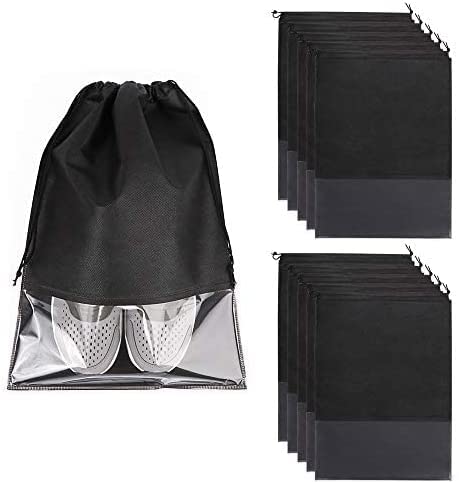 Shoe bag Pack of 10 Schuhtasche with Transparent Window black for Men and Women Daily and Travel Use Cover