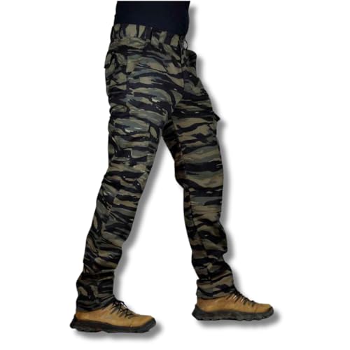 Calça Cargo Tática Attacker Safo - Camuflada (BR, Numérico, 44, Regular, Regular, Tiger Jungle)