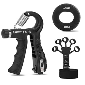 Antebrazos Fortalecer Hand Grip,Ejercicio En Casa 3 Piezas Antebrazo Ejercitar,Entrenamiento de Fuerza Resistencia Ajustable Portátil para Terapia de Fitness Entrenamiento Deportivo,Negro