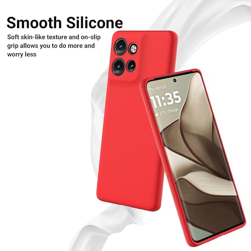 Image of Back Cover for Motorola Moto Edge 50 Neo 5G | Full Camera Protection | Premium Liquid Silicon Case | Flexible Bumper Case for Motorola Moto Edge 50 Neo 5G (Red)