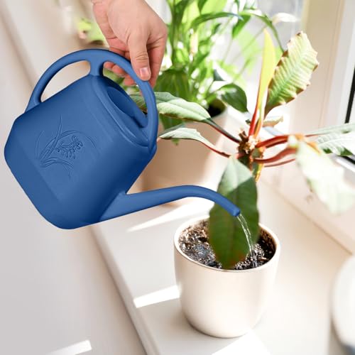 Image of Plastic Watering Can -1 /2 Gallon - Blue | With Long Spout for Watering-Home Indoor and Outdoor Garden