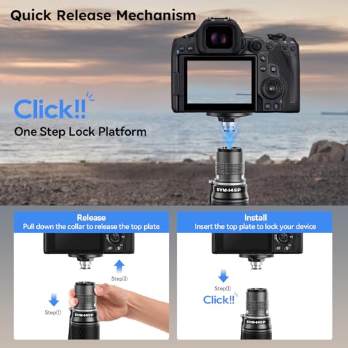 Image of SIRUI Carbon Fiber Monopod, 57 inch Camera Monopod with Pedal Feet, One-Step Height Adjustment with Twist Lock, Compact & Rapid System for DSLR Camera, Max Load 22lbs / 10kg, SVM-145P