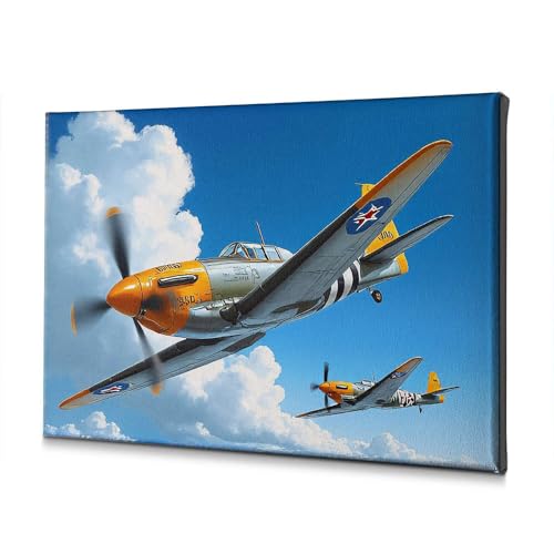 Décoration deux avions de combat en formation sur toile - 2