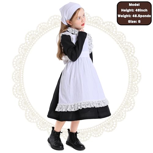Disfraz completo estilo sirvienta victoriana para niña miniatura 2