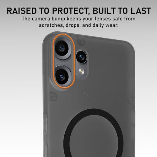 Image of Compatible for CMF by Nothing Phone 2 Pro Frosted Translucent Hard Back | Only Compatible with Wireless Magnetic Accessories | Thin and Slim Magnetic Back Cover (Black)