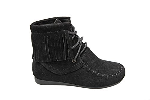 Titan Mall Link Candice-21K Children Girl's Comfort Lace Up Fringe Ankle Booties2