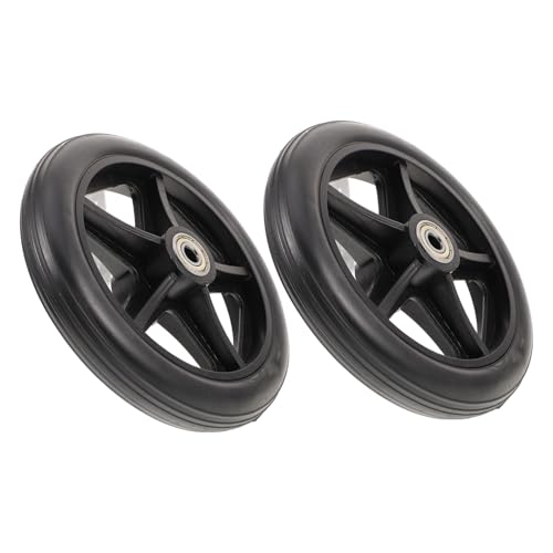 Abaodam 2個 耐摩耗車椅子前輪 高強静音実心ホイール 車椅子付属品交換用パーツ 簡単取付けで屋内外対応