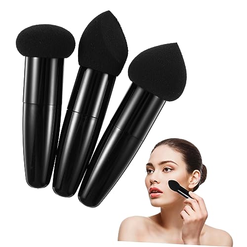 OSOLADY 3Pcs Heart Shaped Makeup Pens Portable Beauty Makeup Tools for Wet Dry Application for Loose Powder Concealer for Home Salon Use