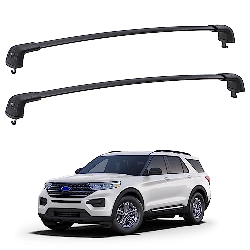 Richeer AM29995 Roof Rack Cross Bars For 2020 2021 2022 2023 2024 Explorer With Side Rails, Aluminum Cross Bar With Anti-Theft Locks For Cargo Racks Rooftop Luggage Canoe Kayak Bicycle Roof Bag cover